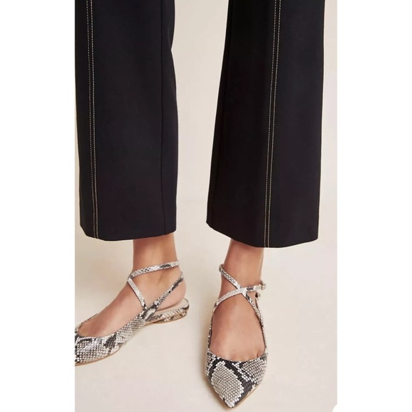 Anthropologie The Essential Cropped Flare Black Pants Sz XS - Picture 2 of 8